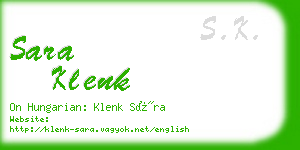 sara klenk business card